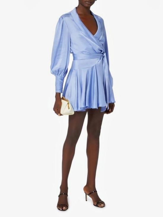 Zimmermann Dresses & Skirts - ZIMMERMANN (Size 0) Silk wrap mini dress - light blue US 4 Small